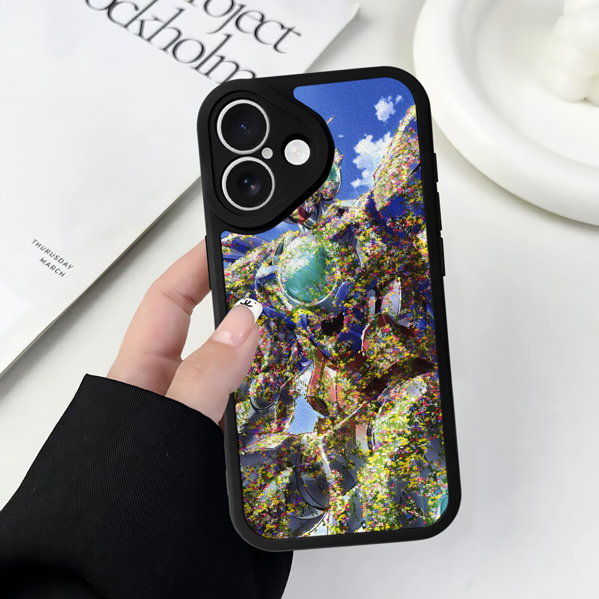 （画像用） 機動戦士ガンダム Mobile Suit Gundam 【iPhone 16シリーズ対応】シリコンスマホケース（レザー調） 材質：シリコン
